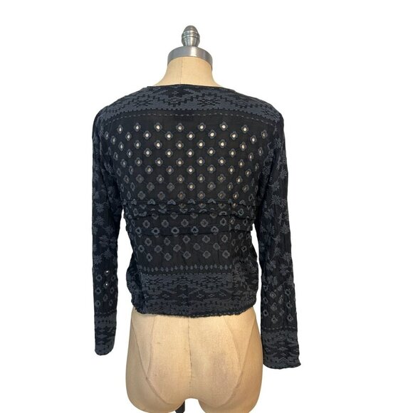 Johnny Was Black embroidered top size small - Picture 4 of 5